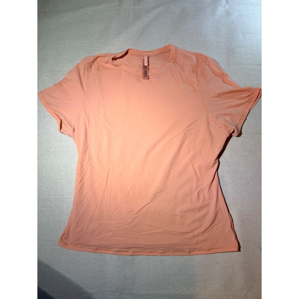 Skims Fits Everybody T-Shirt Peach Coral Short Sleeve Crewneck Size XL